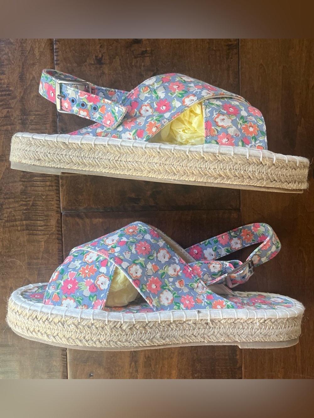 Cath Kidston bohemian floral print espadrille sandals with ditsy flower pattern